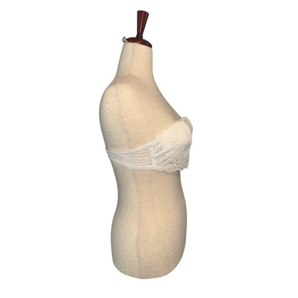 Cosabella white lace overlay adjustable bandeau bra size 36B - Picture 2 of 7